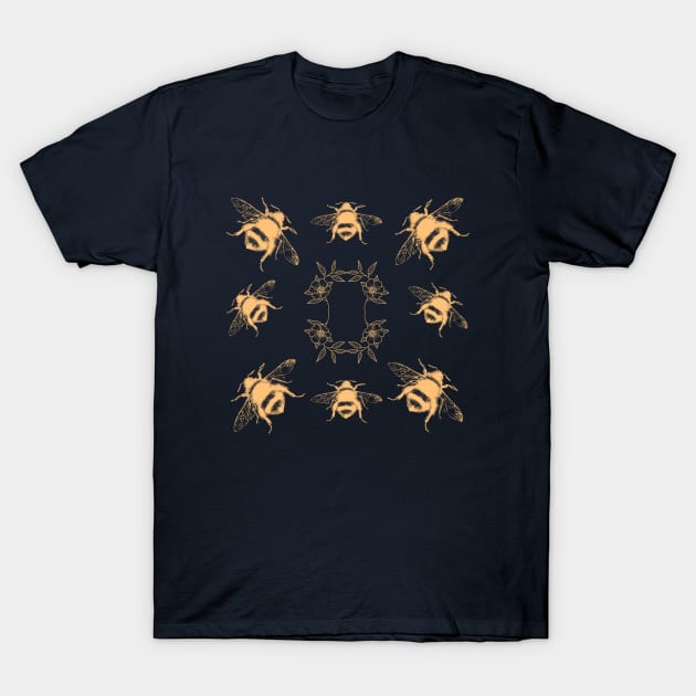 Bumblebees pattern - Illustration in yellow T-Shirt by Off the Page